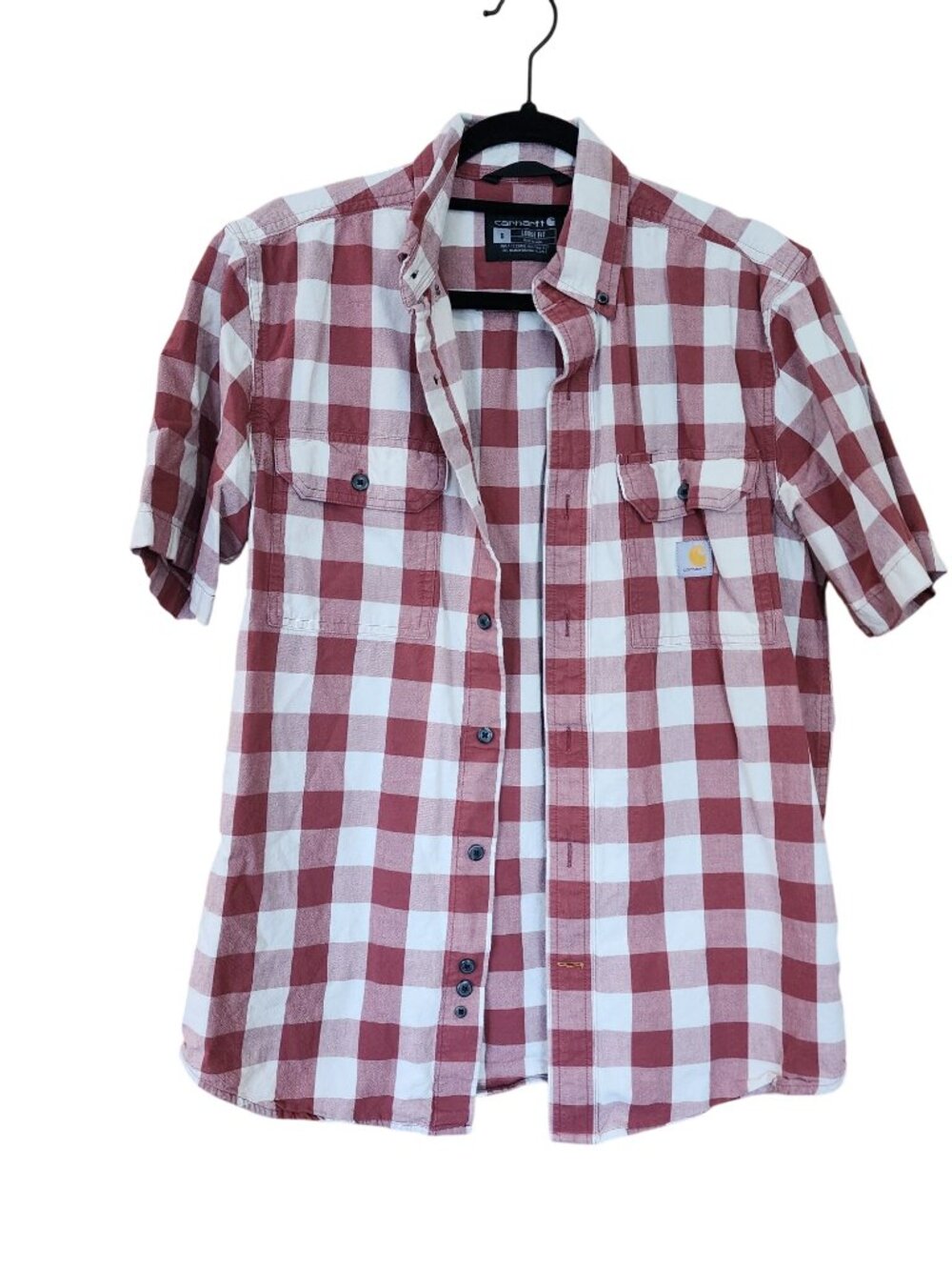 Carhartt Loose Fit Midweight Short-Sleeve Plaid Shirt Mens Size L